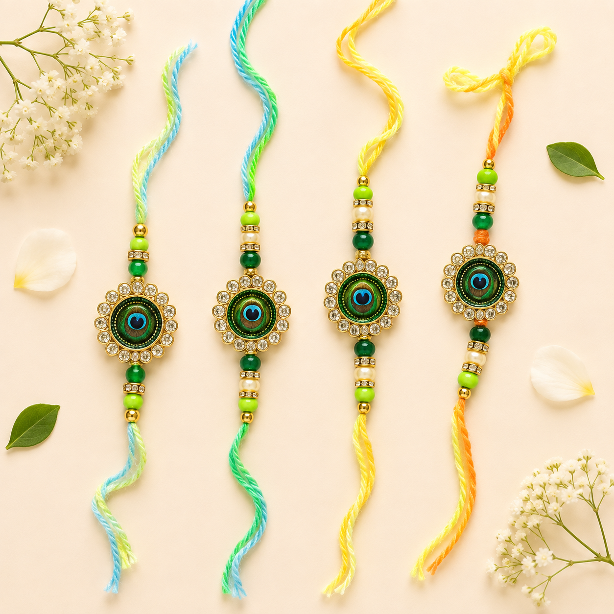 Classic Bhaiya Bhabhi Rakhi Set (4 Set)