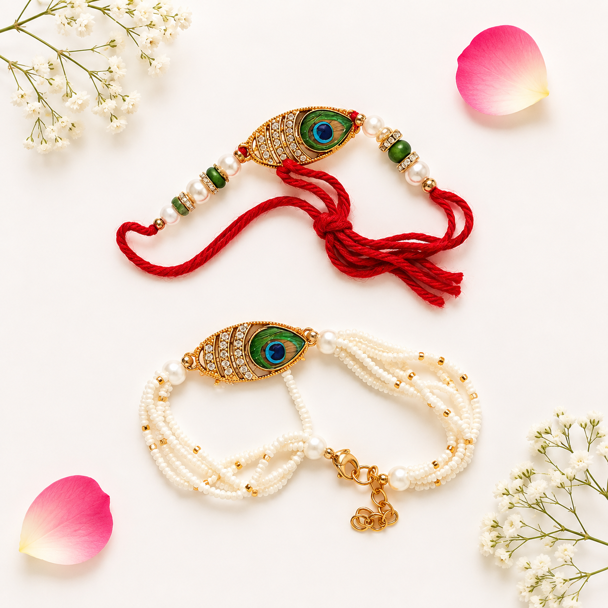 Beautiful Bhaiya Bhabhi Rakhi Set