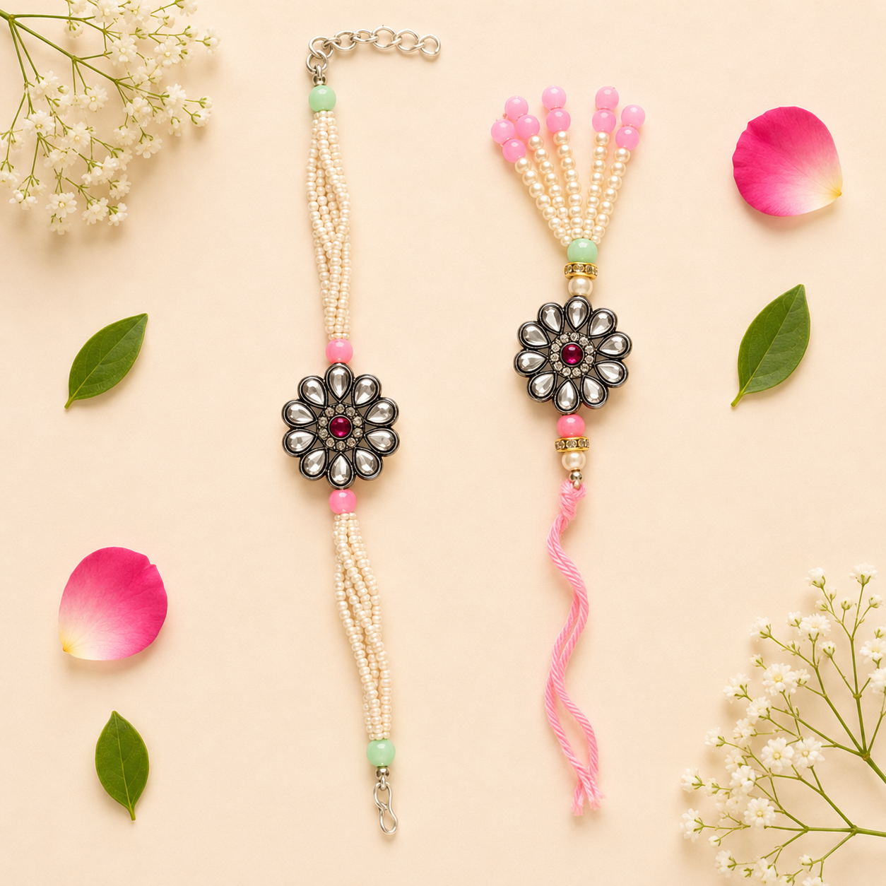 Elegant Bhaiya Bhabhi Rakhi Set