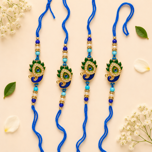 Peacock Design Rakhi ( 4 Set )